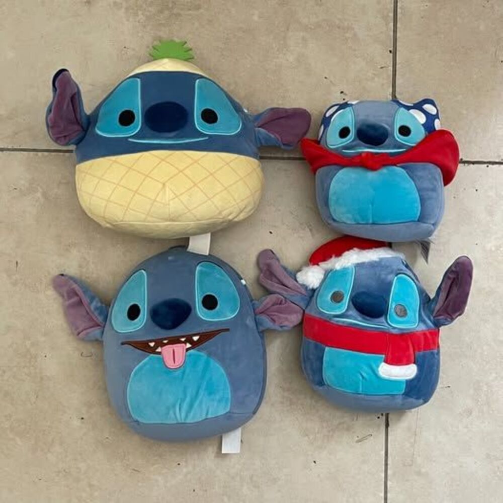 Lot of 4 Stitch Squishmallows Stuffed Animals 5" to 8" Plushy Plushies